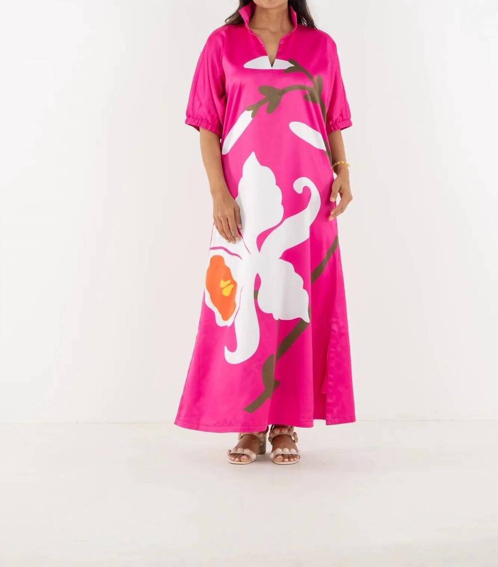 NEW EMILY MCCARTHY poppy maxi dress in pink